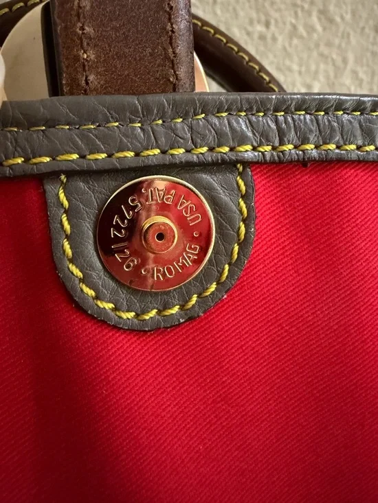 Dooney & Bourke Gray Pebbled Leather Satchel with Brown Trim - Picture 8 of 16